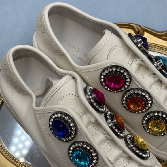 🆕 KURT GEIGER LONDON 🧿 NWOB Laney Octavia Sneaker, White Leather, Sz 39 US 8.5 - Picture 12 of 16